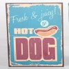 Placa de metal vintage, retro "Hot Dog"