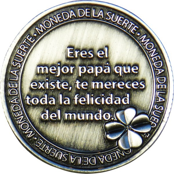 Lucky Coin Dearest Father Moneda De La Suerte Querido Padre Sentimental Monedas De Buena Suerte Mensaje Grabado Regalo De Recuerdo