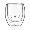 vaso de doble pared de cristal gato